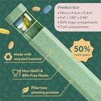 Pillar Plus - Aesthetic 7 XL Day Pill Organizer | BPA-Free Wheat Straw Medicine Case | Pretty Travel & Home Tablet Vitamin Organizer | Cute Weekly Pill Box | Travel Medicine Organizer (Sage Green)