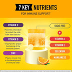Airborne Immune Support Effervescent Tablets, Zesty Orange Flavor - 10ct with 1000mg Vitamin C + Vitamins A, D, E, Zinc, Selenium, Manganese & Herbal Blend - Sugar‑Free, Gluten‑Free