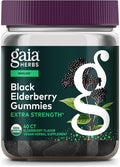 Gaia Herbs Black Elderberry (Sambucus nigra) Extra Strength Gummies - Delicious Immune Support Supplement* - Certified Organic Black Elderberries for Immune System Support* - 40 Gummies (20 Servings)