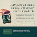 Gaia Herbs Black Elderberry Daily Gummies for Kids - Delicious Immune Support Supplement - Certified Organic Black Elderberries for Immune System Support* - 40 Vegan Gummies (40 Servings)