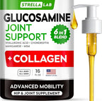 STRELLALAB Liquid Glucosamine for Dogs w/Collagen (16 OZ) - All-Natural Hip & Joint Supplement, Glucosamine Chondroitin for Dogs, MSM & Collagen Mobility, Joint Pain Relief for Small & Large