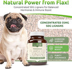 Lignans For Life Flaxseed Lignans for Dogs + SDG - Omega 3 Fatty Acids, High Fiber Antioxidants Helps Improve Shiny Coat, Digestive & Heart Health Lignans, 35mg, 90 Flaxseed Capsules, 2 Pack