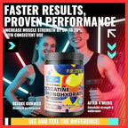 NSF Certified Creatine Gummy 5g - Creatine Monohydrate Gummies – Pre-Workout Energy & Muscle Growth Support for Men & Women | Strawberry Orange Electrolyte Gummies (135 Count)