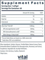 Vital Nutrients Ultra Pure Fish Oil 700 - Supports Heart, Brain, and Joint Health* - Sustainably Sourced High EPA & DHA Omega-3 Fatty Acid - Lemon Flavor - Gluten, Dairy & Soy Free - 60 Softgels