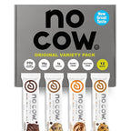No Cow Vegan Protein Bars, Upgraded Original Variety Pack | 20g Plant Based Protein, Gluten Free, Dairy Free, Soy Free, Keto Friendly, Low Sugar, High Fiber Snack Bars | Pack of 12