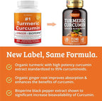 Turmeric Curcumin with Black Pepper. Turmeric and Ginger Supplement. 15X High Potency & Absorption Turmeric Capsules. Turmeric Curcumin Supplements 1000mg. Curcuma Capsules. Joint Support, 60 Pills.