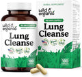 Wild & Organic Lung Cleanse Capsules - Lung Support Supplement with Mullein Leaf, Stinging Nettle, Angelica & Korean Panax Ginseng - Vegan, No Fillers, Non-GMO - 180 Count