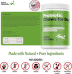 Deley Naturals Dog Probiotic Chews - 4 Billion CFU Probiotics for Dogs with Digestive Enzymes & Prebiotics - Grain Free Soft Chews for Gut Health & Digestive Support - 120 Chicken Chews Made in USA