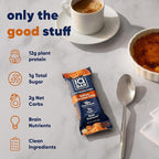 IQBAR Clean Plant Protein Bars - Salted Caramel Chip - 12 Count - Keto, Vegan, High Fiber, Gluten and Dairy Free, Low Sugar Snack - Brain and Body Nutrients for Focus, Energy, Meal Replacement