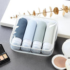 Mrsdry Travel Bottles for Toiletries, Tsa Approved 3oz Portable Travel Bottles, BPA Free Leak Proof Squeezable Silicone Travel Size Containers, Travel Accessories with Clear Toiletry Bag (4 Pack)