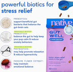 Native Pet GutWell Stress Support - Dog Anxiety Relief & Calming Supplement - Promotes Emotional Wellbeing, Regulates Stress Response & Balances Gut-Brain Axis - Triple-Biotic & Magnesium -120 Scoops