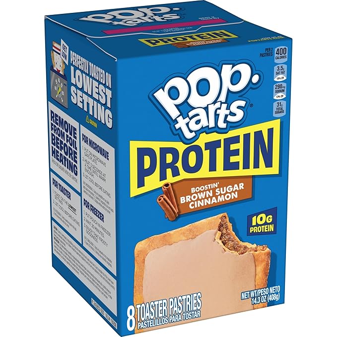 Pop-Tarts Protein Toaster Pastries, 10g Protein, Boostin' Brown Sugar Cinnamon (24 Pop-Tarts)