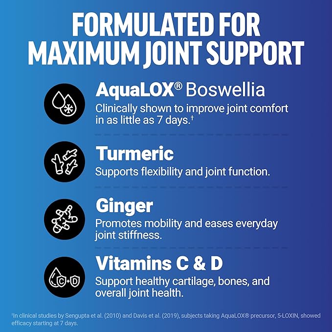 Force Factor Daily Relief Joint Support, Drug-Free Joint Formula with Boswellia, Turmeric, Ginger, Vitamin C and D for Mobility, Flexibility, and Cartilage Health, Tropical Berry, 30 Soft Chews