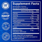 Methylene Blue Gummies 60 Count, 5mg Per Gummy, 99.9% Pure Methylene Blue Supplement, Supports Cognitive Function, Mental Focus & Cellular Energy, Antioxidant Support, Vegan Non-GMO Daily Supplement