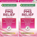 Nature's Bounty Optimal Solutions Advanced PMS Relief for Menstrual Cycle Support, PMS Support Supplement for Women, Bloating Relief – Chasteberry, Hormone-Free, 60 Vegetarian Capsules (Pack of 2)