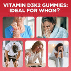 Aromlife Vitamin D3 K2 Gummies for Bone Teeth, 6000IU D3 + 200mcg K2 Per Serving High Absorption Vitamin Gummies with Calcium & Magnesium for Women Men, 60 Count Raspberry Flavor Vegan Gluten-Free