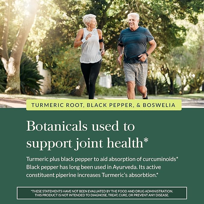 Gaia Herbs Turmeric Supreme Joint Health - Joint Support Supplement with Cucumber, Quercetin, Black Pepper, Ginger Root, Curcuminoids & More* - 120 Liquid Phyto-Caps (60 Servings)