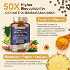2Pack 2000MG Complete Binder Detox+ Activated Charcoal, Zeolite, Bentonite Clay, NAC, Milk Thistle, Probiotic, All-in-1 Detox & Cleanse Supplement, Liver & Gut Support, 240 Capsules