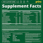 Gruns Adult Sugar-Free Super Greens Multivitamin Gummies, Superfood Gummy Vitamins for Women and Men with Spirulina, Chlorella, Adaptogens & Prebiotic Fiber for Digestive Health (28 Count)