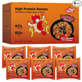 Healspot High Protein Spicy Buldak Noodles, Dry Tossed Ramen, 31g Plant-Based Protein, Low Fat, Low Carb, Non GMO, Keto Friendly & Plant Based (6 packs)
