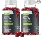 VITEEY Prebiotic Fiber Gummies for Adults, 7g - Gut Health & Digestive Soluble Fiber Supplement Gummies - Zero Sugar Added, Vegan, Gluten-Free - 180 Count