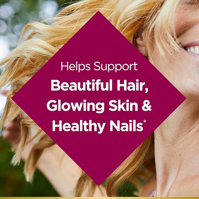 Nature's Bounty Optimal Solutions Hair, Skin & Nails Formula, with 3,000 mcg Biotin, 60 Count (Pack of 3)