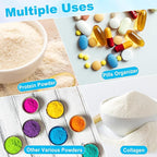 66Pcs Disposable Protein Powder Travel Container Set, 2 Styles 60 Disposable Pre-sealed Bags To Go, Leakproof Design for Gym, Workouts, Travel, with 6 Storage Pouchs, Scoops, Hooks
