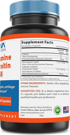Nova Nutritions Triple Strength Glucosamine Chondroitin MSM 2600mg/Serving Capsules, Supports Healthy Joint, Cartilage and Connective Tissue - Promotes Joint Comfort & Flexibility 180 Count