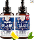 Concentrated Liquid Collagen Peptides Supplement - 30,000mcg Hydrolyzed Liquid Collagen for Women plus Biotin Hair, Skin, Nail Support - Sublingual Drops or Natural Lemon Drink 2x2oz