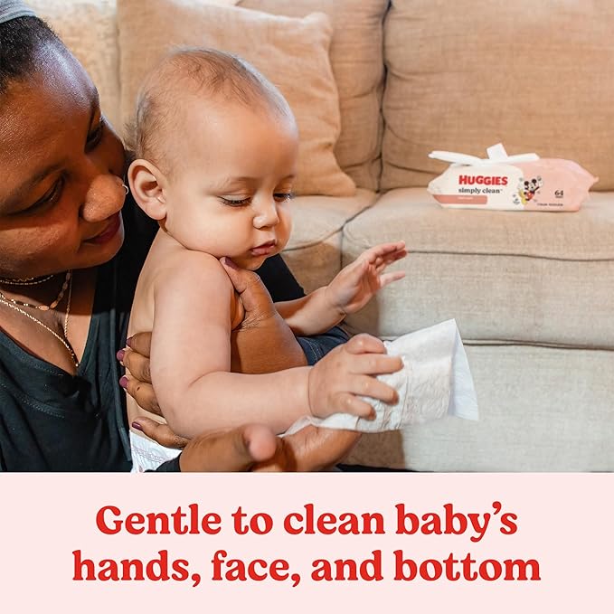 Huggies Simply Clean Fresh Scent Baby Wipes, 1 Flip-Top Pack (64 Wipes Total), Packaging May Vary