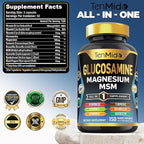 Glucosamine MSM Supplement for Men and Women - 11in1 Formula - Combine with Magnesium, Turmeric, Boswellia, Quercetin, Burdock Root, and More | Joint & Mobility Support - 150 Capsules