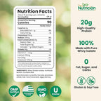 Whey Protein Isolate Powder, Unflavored, 1 lb – 0g Sugar, Low Carb, Keto-Friendly – Lactose-Free, Gluten-Free, High Protein Supplement for Shakes, and Smoothies