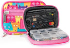 Made Easy Kit Pill Case for Everyday and Travel - 7-Day Weekly Medicine Supplement Vitamin Organizer Sorter Tracker - Neoprene Bag with Pockets - Compact Portable 8 Compartments (Multicolor Cats)