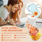 2 Pack Lutein and Zeaxanthin Supplements Gummies (25mg) Vitamins A, C, E, Bilberry, Astaxanthin - Coconut Oil for Better Absorption - for Adults & Teens Vision, Eye, Brain, Skin - Vegan, Sugar Free
