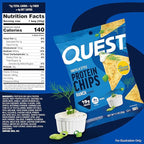 Quest Nutrition Ranch Tortilla Style Protein Chips, 19g Protein, 4g Net Carb, High Protein, Low Carb, Gluten Free, 1.1 Ounce (Pack of 4)