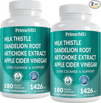 32-in-1 Liver Support with Milk Thistle Supplement – Liver Detox with Silymarin, Artichoke Extract & Beetroot Powder – Comprehensive Wellness Formula for Liver Cleanse – 1426mg (180 count) (Pack of 2)