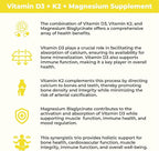 HerbaMe Vitamin D3 5000 IU + K2 with Magnesium Bisglycinate for Max Absorption | 90 Capsules | Immune Support | Promotes Heart, Bone and Muscle Health