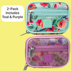 Made Easy Kit Pill Case - Weekly Medicine Organizer with Removable Seven-Day Vitamin & Supplement Box - Premium Neoprene for Travel Purse Accessory (Teal Purple)