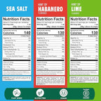Simply Protein - Tortilla Chips, Restaurant Style Protein Chips, Variety Pack (3-Pack) - Sea Salt, Hint of Lime, Hint of Habanero - 7g Protein, 140 Calories, Gluten Free, Vegan - 3 Bags, 4.58oz (130g)