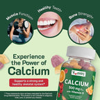 YUM-V'S Calcium 500mg with Vitamin D3 - Raspberry & Orange Flavor Calcium Vitamin D Gummies, Chewable Calcium Supplement for Kids & Adults, Vitamin D Calcium Gummies (60 Count (Pack of 2)