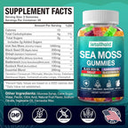 Sea Moss Gummies - Irish Sea Moss Gummies Advanced for Adults with Ashwagandha Bladderwrack & Burdock Root for Supports Immune，Energy - 60 Vegan Gummy,2PCS