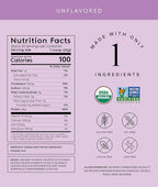 Truvani Organic Whey Protein Powder | Unflavored | 20g Grass Fed Whey Protein | 20 Servings | USDA Organic & Non-GMO | Gluten Free | No Gums, No Soy, No Stevia, No Added Sugars