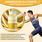 Magnesium Glycinate Gummies 1000mg - Sugar Free Magnesium Potassium Supplement with Vitamin D, B6, CoQ10 for Calm Mood & Sleep Support - 120 Pineapple Gummies -2 Pack