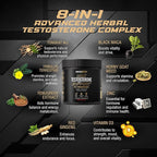 Testosterone Booster Gummies for Men - Enhancement Chews to Boost Testosterone for Energy Stamina Performance & Workout Support - Male Health Enhancing Supplement for Libido & Muscle Growth