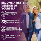 Q'ankyaq Menopause Support Liquid Drops with Ashwagandha, Red Clover, Black Cohosh, Chasteberry - Hot Flashes, Hormone Balance, Mood & Energy, Metabolism, 2 Fl Oz
