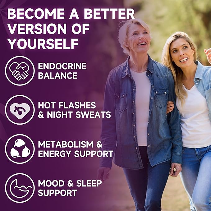 Q'ankyaq Menopause Support Liquid Drops with Ashwagandha, Red Clover, Black Cohosh, Chasteberry - Hot Flashes, Hormone Balance, Mood & Energy, Metabolism, 2 Fl Oz