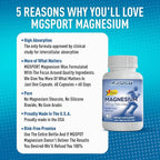 MGSPORT Magnesium Supplement 380mg - High Absorption Magnesium Complex Formula with Vitamins B6, D, E - Supports Muscle Function and Sleep Quality - 60 Servings