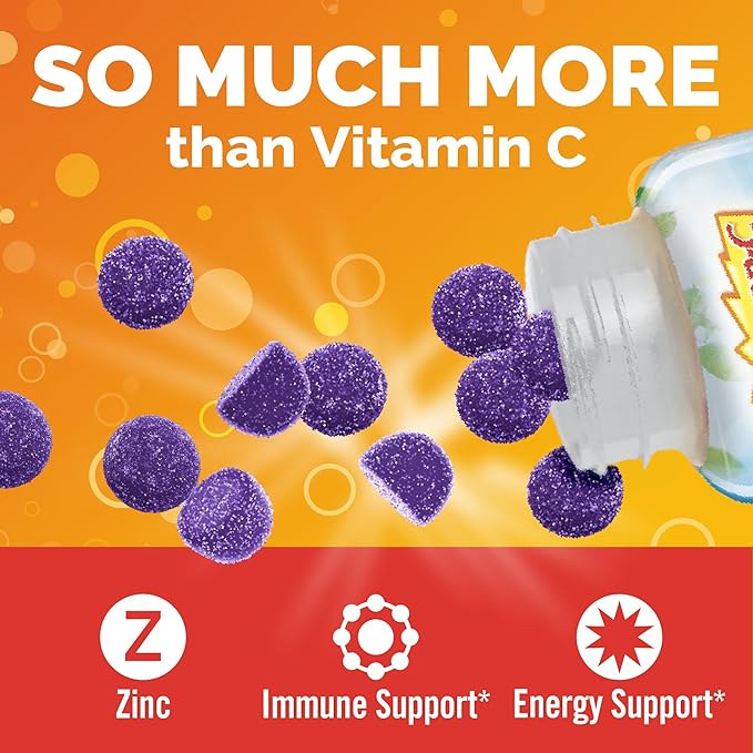 Emergen-C Elderberry Gummies, Elderberry Immune Support Natural Flavors with High Potency Vitamin C, Back to School Essentials - 36 Count