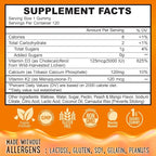 OH MY CHEWY Center-Filled Vitamin D3 K2 & Calcium Gummies - Supplement for Healthy Teeth, Bone & Energy - 5000 IU D3, 120 mcg K2(MK-7), 120 mg CA - Vegan & Non-GMO - 120 Count
