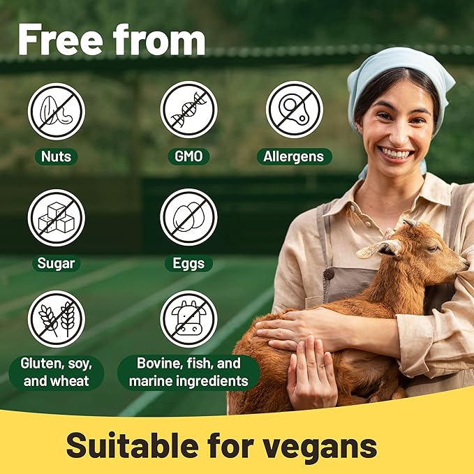 Vegan Collagen Supplements with Biotin for Hair, Skin, Nails & Joints - 2 Months Supply. Cruelty Free Plant Based Collagen Vegan, Vegetarian Collagen Booster Pills. Vegan Collagen for Women and Men